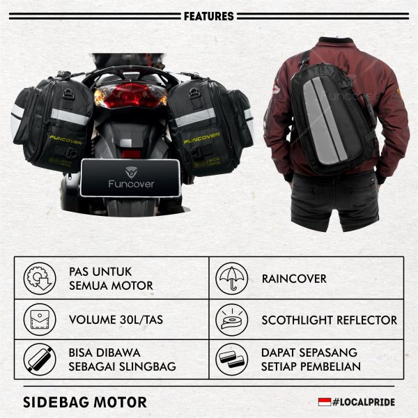 2 FITUR SIDEBAG TAS MOTOR - SIDEBAG OVAL