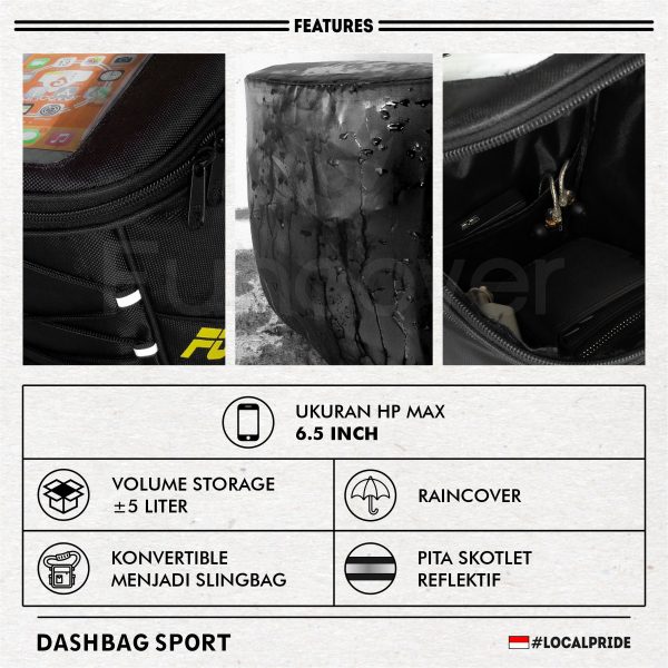 fitur DASHBAG V2 FUNCOVER DASHBAG SPORT